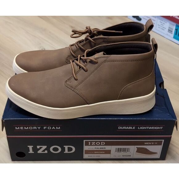 IZOD Men’s Chukka Shoes Boots Palmer Size 11 Brown Tan Memory Foam Lightweight - Picture 6 of 8